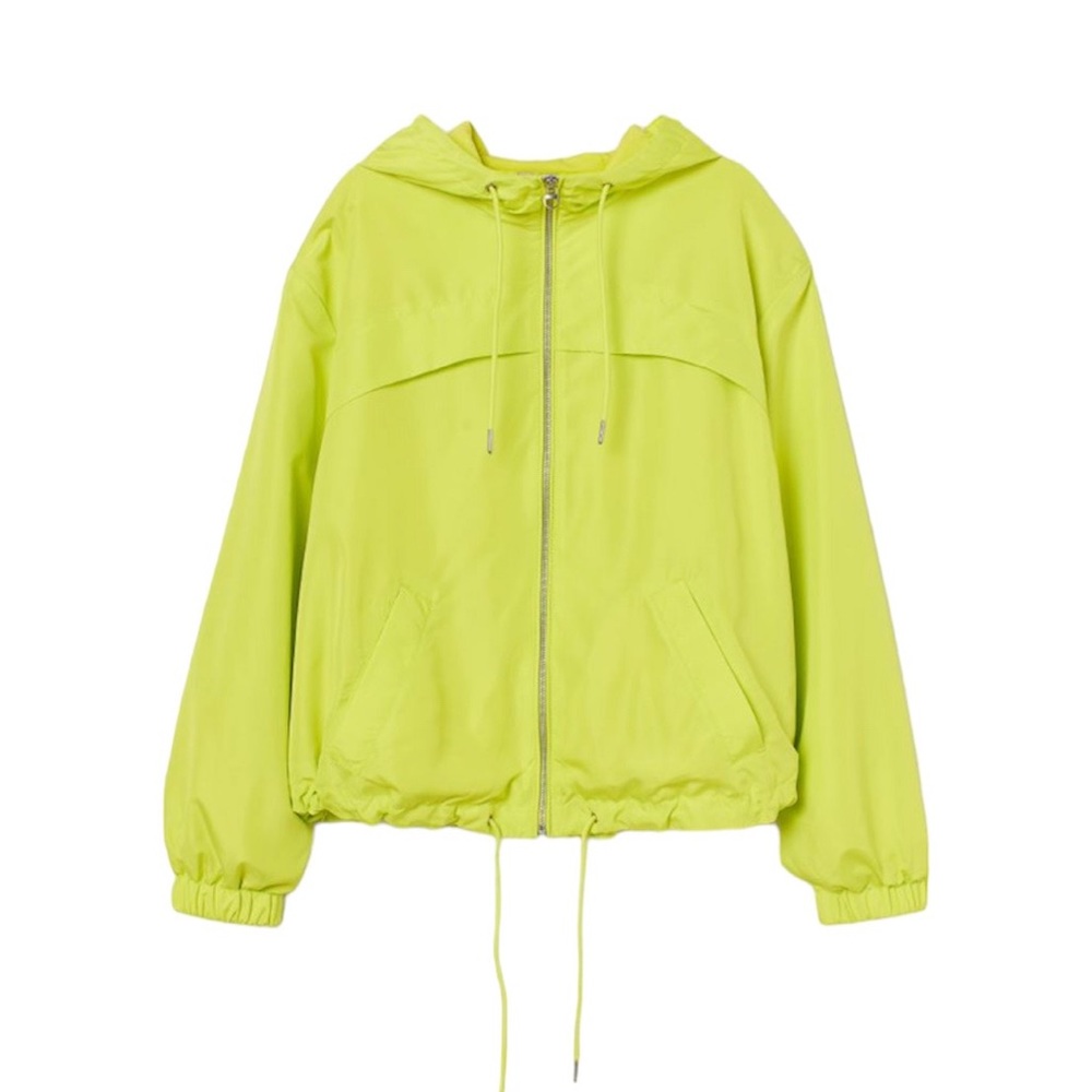 H&M Neon Hooded Jacket Womens Windbreaker Small